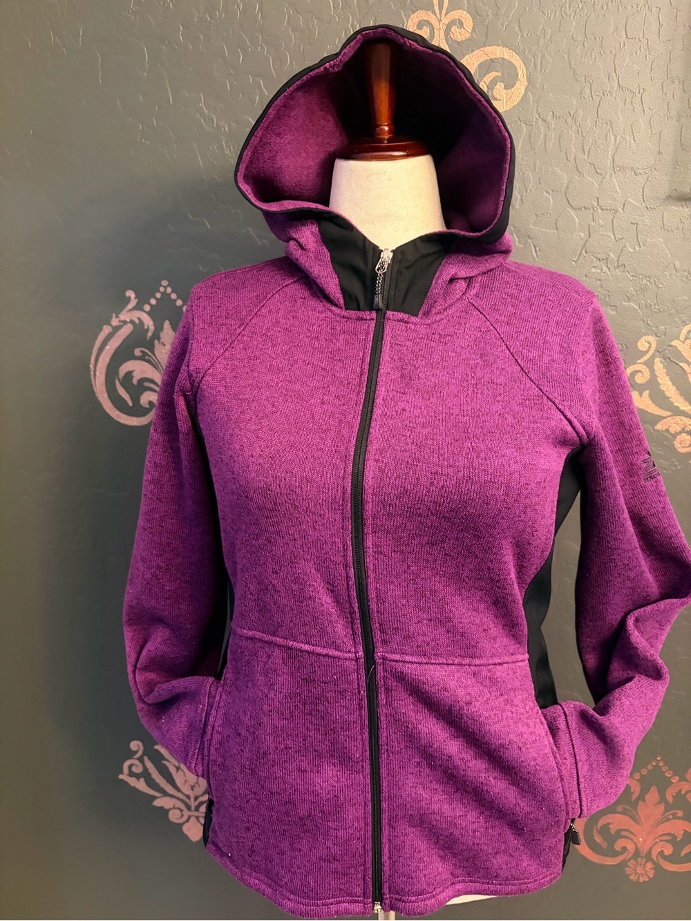 Women’s Athletic Purple Hooded Full-Zip Jacket